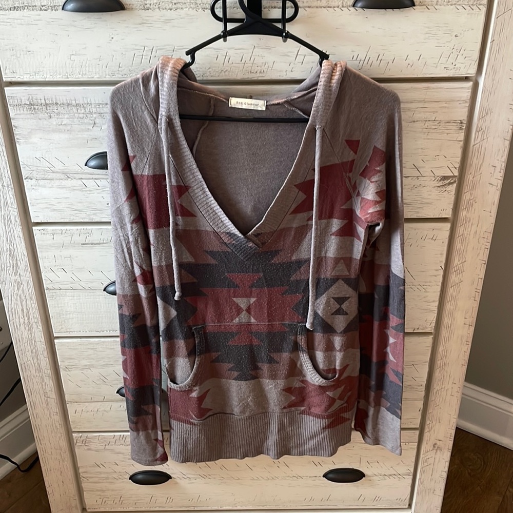 Aztec style lightweight hoodie